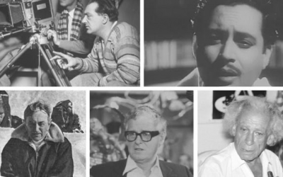 Top (L to R) Fritz Lang, Guru Dutt, Bottom (L to R) David Lean, Basil Dearden, Samuel Fuller